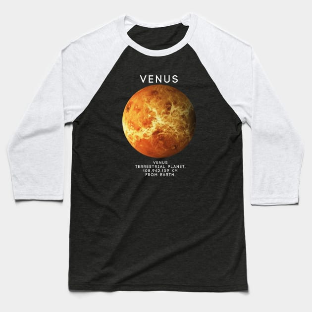 Venus Planet Baseball T-Shirt by NordicAmber